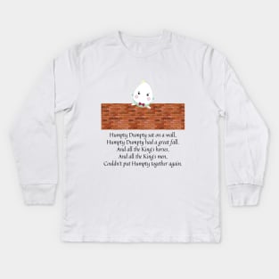 humpty dumpty nursery rhyme Kids Long Sleeve T-Shirt